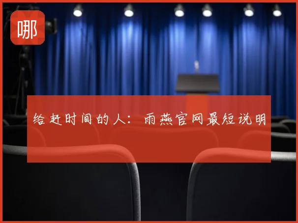 给赶时间的人:雨燕官网最短说明